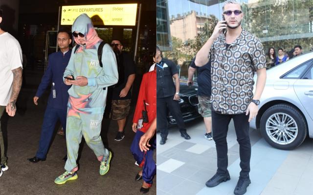 DJ Snake at the Mumbai airport and then at the Dharma Productions office.
