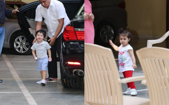 Taimur and Inaaya spotted in Bandra. (Varinder Chawla)