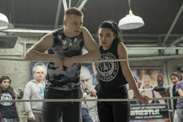 This image released by Metro Goldwyn Mayer Pictures shows Jack Lowden, left, and Florence Pugh in a scene from Fighting with My Family. (AP) This image released by Metro Goldwyn Mayer Pictures shows Jack Lowden, left, and Florence Pugh in a scene from Fighting with My Family. (AP)