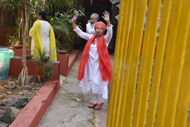 Shabana Azmi dancing at her home. (Varinder Chawla)