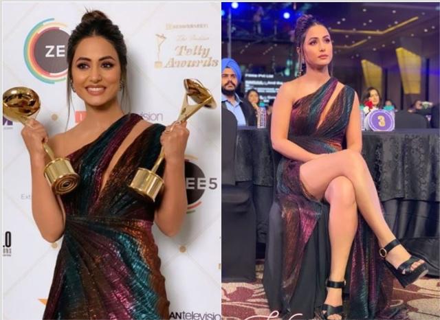 Hina Khan at the awards show.