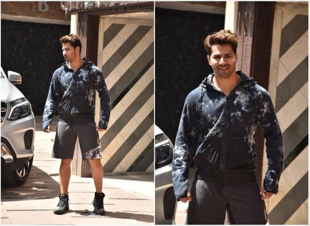 Varun Dhawan at his gym.