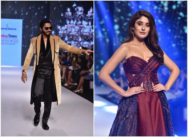 Shreyas Talpade and Kritika Kamra at a fashion show. (Varinder Chawla)