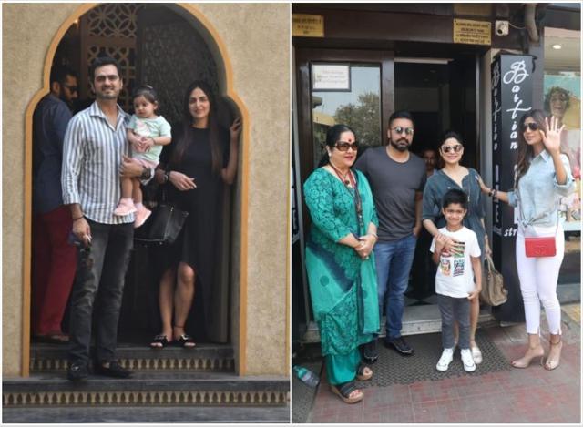 Esha Deol and Shilpa Shetty with their families. (Varinder Chawla)