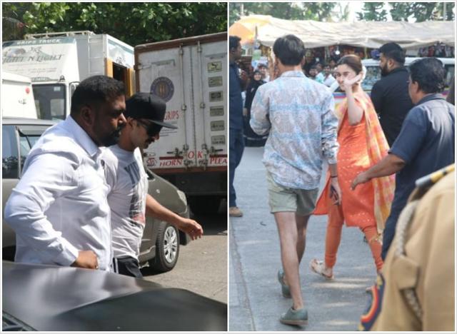 Ranveer Singh and Alia Bhatt on shoot location. (Varinder Chawla)