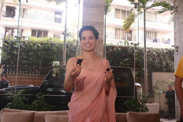 Kangana Ranaut celebrates her birthday at her residence in Mumbais Bandra. (IANS) Kangana Ranaut celebrates her birthday at her residence in Mumbais Bandra. (IANS)