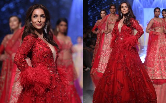 Malaika Arora looked stunning in red. (Varinder Chawla) Malaika Arora looked stunning in red. (Varinder Chawla)