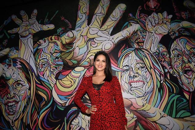 Sunny Leone at an event in Mumbai. (Varinder Chawla)