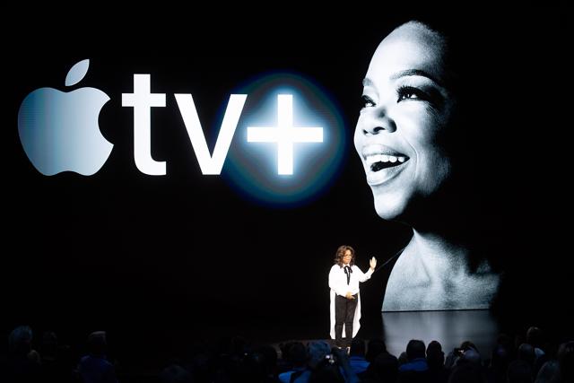 Oprah Winfrey speaks during an event launching Apple tv+ at Apple headquarters. (AFP) Oprah Winfrey speaks during an event launching Apple tv+ at Apple headquarters. (AFP)