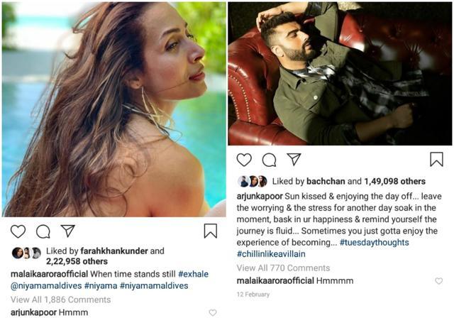 Arjun Kapoor and Malaika Arora often comment on each other’s posts.