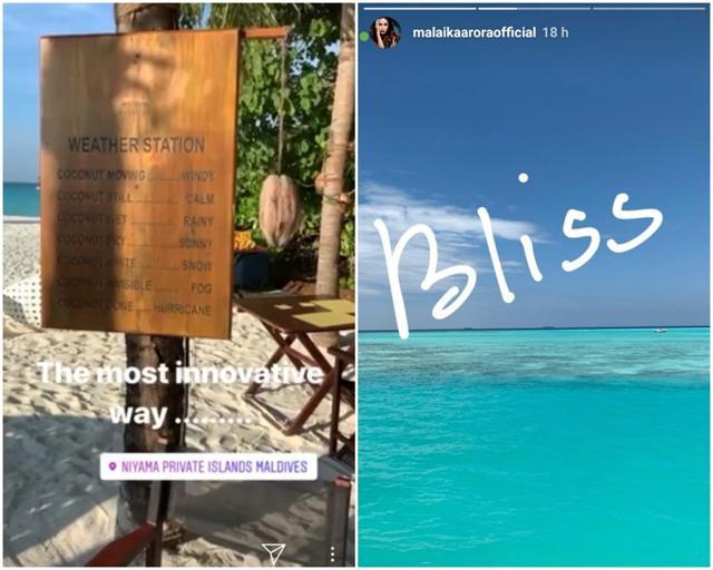 Malaika Arora shared these pictures from Maldives too.