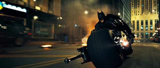 Batman on his Batpod in Warner Bros. Pictures’ and Legendary Pictures’ action drama The Dark Knight. (Photo courtesy of Warner Bros. Pictures) Batman on his Batpod in Warner Bros. Pictures’ and Legendary Pictures’ action drama The Dark Knight. (Photo courtesy of Warner Bros. Pictures)