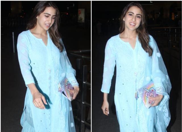 Sara Ali Khan seen in Mumbai. Sara Ali Khan seen in Mumbai.