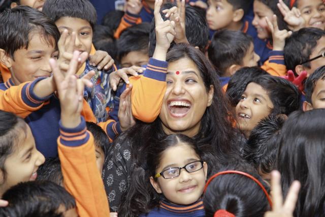 Seema Wahi Mukherjee is among a growing group of storytellers in Gurugram who are making the tradition of oral narration fashionable again. (Yogendra Kumar / HT Photo ) Seema Wahi Mukherjee is among a growing group of storytellers in Gurugram who are making the tradition of oral narration fashionable again. (Yogendra Kumar / HT Photo )