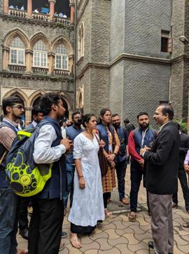 Students of Indian Institute of Democratic Leadership during a study tour.