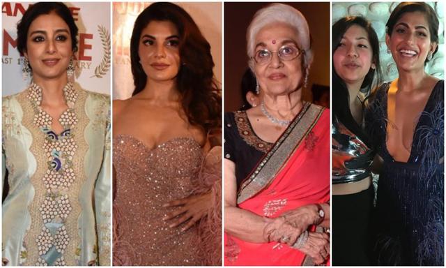 Tabu, Jacqueline Fernandez, Asha Parekh and Kubbra Sait at Filmfare Middle East event in Oman. Tabu, Jacqueline Fernandez, Asha Parekh and Kubbra Sait at Filmfare Middle East event in Oman.