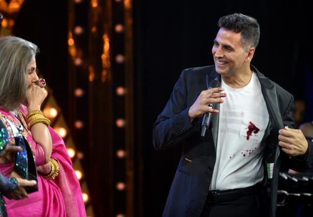 Akshay reveals that he was playing a prank on everyone. (Satyabrata Tripathy/HT Photo) Akshay reveals that he was playing a prank on everyone. (Satyabrata Tripathy/HT Photo)