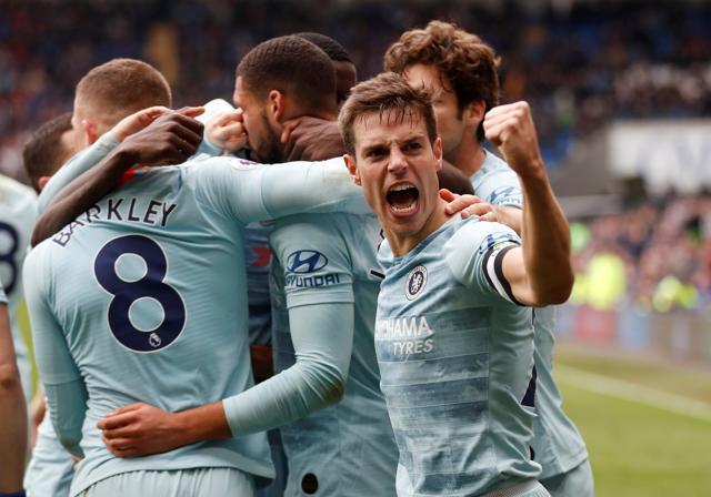 Chelsea's Ruben Loftus-Cheek celebrates scoring their second goal with Cesar Azpilicueta. (Action Images via Reuters) Chelsea's Ruben Loftus-Cheek celebrates scoring their second goal with Cesar Azpilicueta. (Action Images via Reuters)