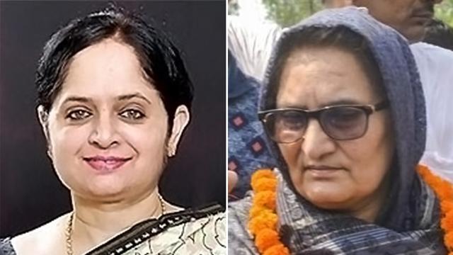 Mriganka Singh (left) lost to Tabassum Hasan (right) in he 2018 byelection. Hasan has been fielded as the SP-BSP candidate in Kairana while Mriganka has been dropped by the BJP. (HT Photos ) Mriganka Singh (left) lost to Tabassum Hasan (right) in he 2018 byelection. Hasan has been fielded as the SP-BSP candidate in Kairana while Mriganka has been dropped by the BJP. (HT Photos )