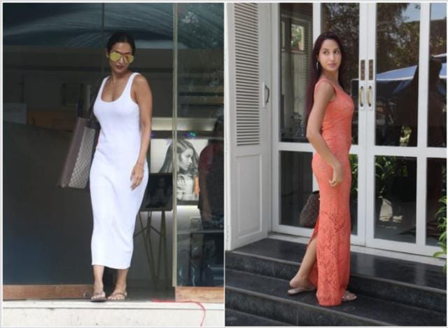 Malaika Arora and Nora Fatehi spotted in Mumbai. (Varinder Chawla)