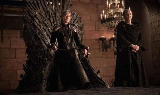 Cersei on Iron Throne.