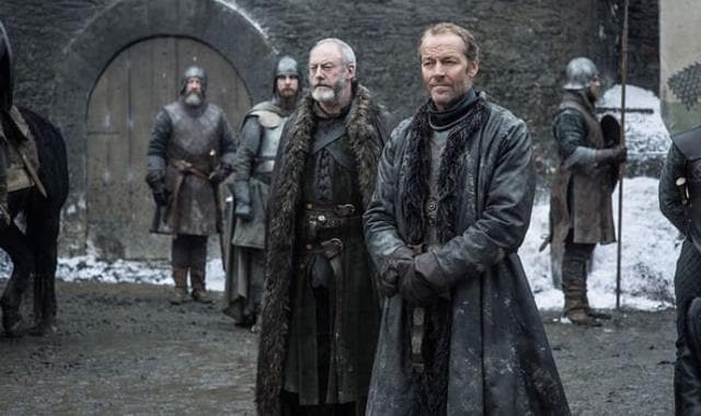 Ser Jorah and Ser Davos in Winterfell.