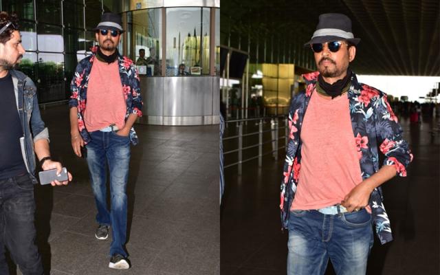 Irrfan Khan was seen at the Mumbai airport. (Varinder Chawla) Irrfan Khan was seen at the Mumbai airport. (Varinder Chawla)