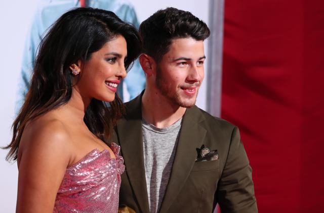 Priyanka Chopra and US singer Nick Jonas attend the premiere of Isn't It Romantic. (AFP)