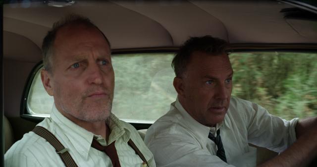 Woody Harrelson (Maney Gault) and Kevin Costner (Frank Hamer) in Netflix’s The Highwaymen. (Netflix)