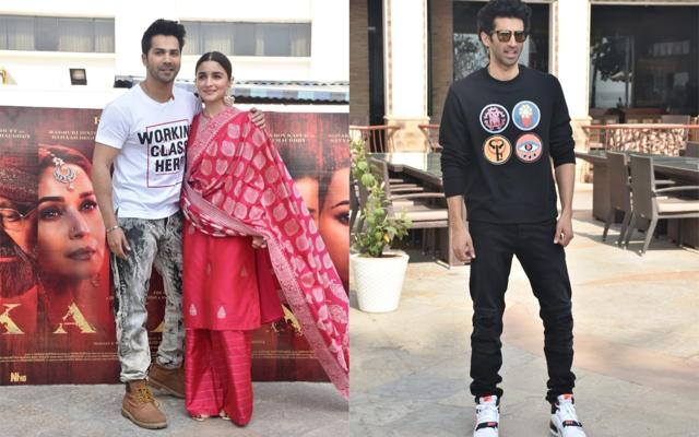 Varun Dhawan, Alia Bhatt and Aditya Roy Kapur during the promotions of Kalank. (Varinder Chawla) Varun Dhawan, Alia Bhatt and Aditya Roy Kapur during the promotions of Kalank. (Varinder Chawla)