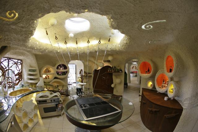 A look at the kitchen inside the Flintstone House. (AP) A look at the kitchen inside the Flintstone House. (AP)