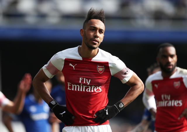 Arsenal's Pierre-Emerick Aubameyang during the match. (Action Images via Reuters) Arsenal's Pierre-Emerick Aubameyang during the match. (Action Images via Reuters)
