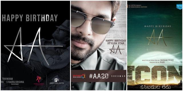 Posters of Allu Arjun’s next three films. Posters of Allu Arjun’s next three films.
