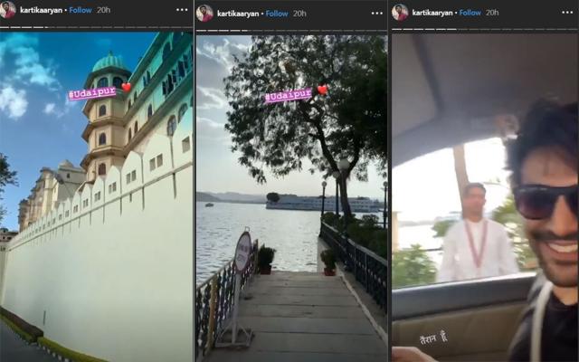 Kartik Aaryan shared glimpses of Udaipur in his Instagram stories. Kartik Aaryan shared glimpses of Udaipur in his Instagram stories.