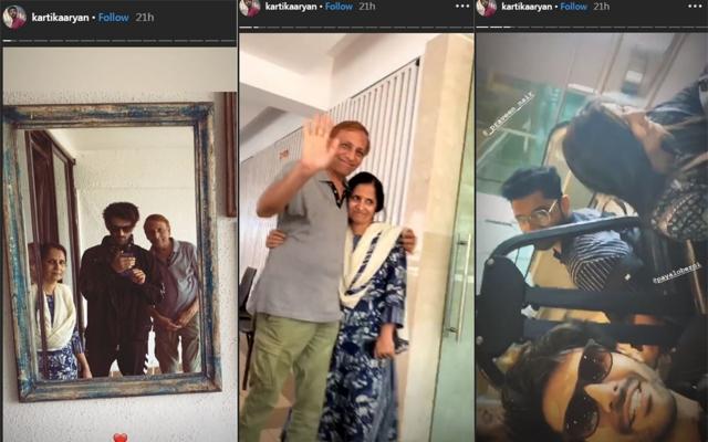 Kartik Aaryan shared pictures of his family before leaving for Udaipur. Kartik Aaryan shared pictures of his family before leaving for Udaipur.
