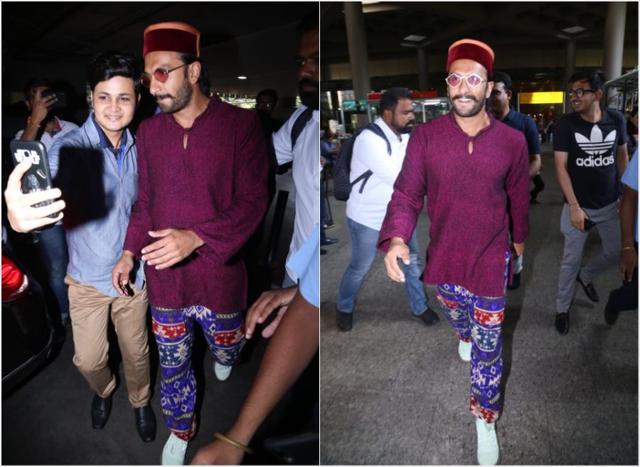 Ranveer Singh seen at the airport. (Varinder Chawla)