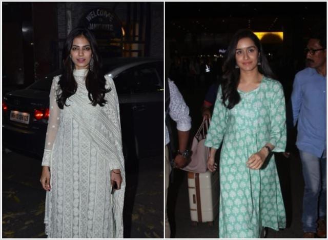 Malaika Mohanan and Shraddha Kapoor spotted in traditional Indian attire. (Varinder Chawla)