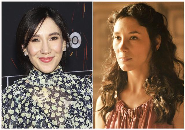 This combination of photos shows actress Sibel Kekilli at the season eight premiere of Game of Thrones. (AP) This combination of photos shows actress Sibel Kekilli at the season eight premiere of Game of Thrones. (AP)