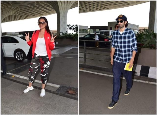 Sonakshi Sinha and Aditya Roy Kapur at the Mumbai airport. (Varinder Chawla)