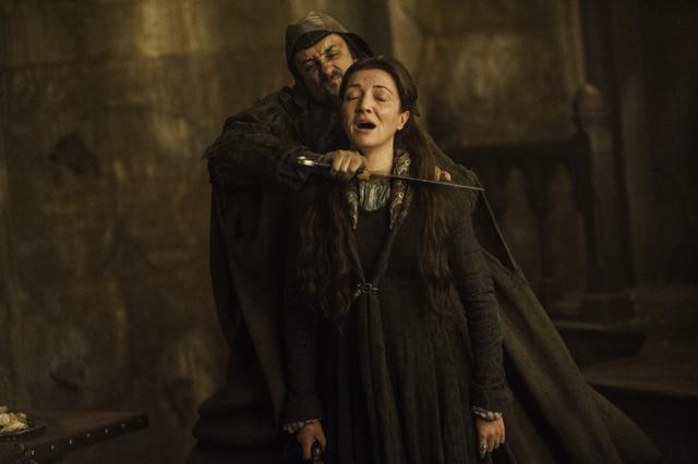 This image released by HBO shows Michelle Fairley portraying Catelyn Stark in a scene from Game of Thrones. The final season premieres on Sunday. (AP) This image released by HBO shows Michelle Fairley portraying Catelyn Stark in a scene from Game of Thrones. The final season premieres on Sunday. (AP)
