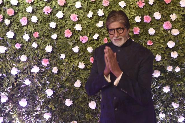 Amitabh Bachchan during the MNS chief Raj Thackaray son Amit Thackaray's wedding St Regis. (Anshuman Poyrekar/HT Photo) Amitabh Bachchan during the MNS chief Raj Thackaray son Amit Thackaray's wedding St Regis. (Anshuman Poyrekar/HT Photo)