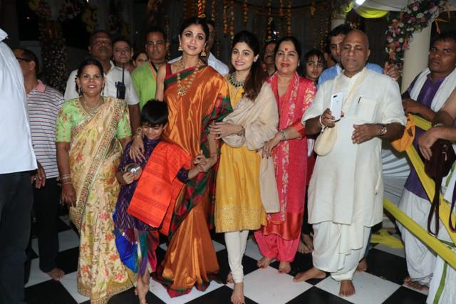 Shilpa Shetty with her family at the Iscon Temple. (Varinder Chawla) Shilpa Shetty with her family at the Iscon Temple. (Varinder Chawla)