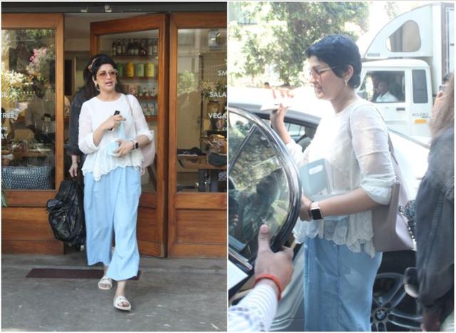Sonali Bendre seen at a restaurant in Mumbai. (Varinder Chawla)