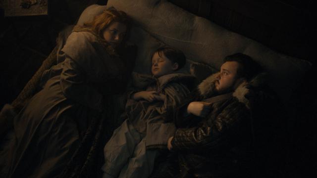 Gilly (Hannah Murray) with Samwell Tarly (John Bradley) in a still from Game of Thrones season 8 episode 2. Game of Thrones, HBO and related service marks are the property of Home Box office, Inc. All rights reserved. (HBO) Gilly (Hannah Murray) with Samwell Tarly (John Bradley) in a still from Game of Thrones season 8 episode 2. Game of Thrones, HBO and related service marks are the property of Home Box office, Inc. All rights reserved. (HBO)