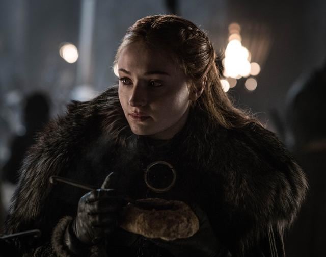 Sansa (Sophie Turner) in a still from Game of Thrones season 8 episode 2. Game of Thrones, HBO and related service marks are the property of Home Box office, Inc. All rights reserved. (HBO) Sansa (Sophie Turner) in a still from Game of Thrones season 8 episode 2. Game of Thrones, HBO and related service marks are the property of Home Box office, Inc. All rights reserved. (HBO)