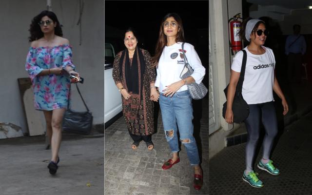 Shamita Shetty, Shilpa Shetty with mother and Richa Chadha spotted in Mumbai. (Varinder Chawla) Shamita Shetty, Shilpa Shetty with mother and Richa Chadha spotted in Mumbai. (Varinder Chawla)