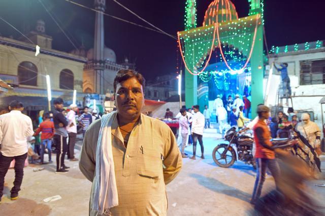 Shailendra Pandey, a friend of Haji Asad. ‘Somehow we managed to hide Asad and his family inside a police station,’ he says. (Amal KS/HT PHOTO) Shailendra Pandey, a friend of Haji Asad. ‘Somehow we managed to hide Asad and his family inside a police station,’ he says. (Amal KS/HT PHOTO)