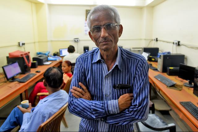 Krishna Pratap Singh, resident editor, Janmorcha, a Hindi daily, that was influential among the city’s progressives in the 1990s (Amal KS/HT PHOTO) Krishna Pratap Singh, resident editor, Janmorcha, a Hindi daily, that was influential among the city’s progressives in the 1990s (Amal KS/HT PHOTO)