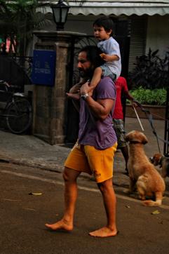 Actor Saif Ali Khan and his son Taimur Ali Khan seen at Mumbai's Bandra. (IANS) Actor Saif Ali Khan and his son Taimur Ali Khan seen at Mumbai's Bandra. (IANS)