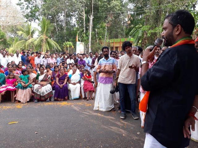 Surendran post Sabarimala - feted by BJP followers like a God. Grandmothers, granddaughters and all (Revati Laul ) Surendran post Sabarimala - feted by BJP followers like a God. Grandmothers, granddaughters and all (Revati Laul )